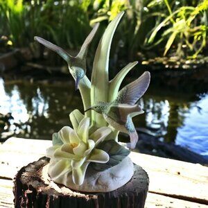 Lefton Hummingbirds Floral Figurine Hand Painted Vintage Geo Z. Lefton V…